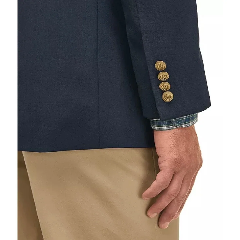 B by Brooks Brothers Mens Navy Blue Wool Blend 2 Button Blazer Sport‎ Coat 42R
